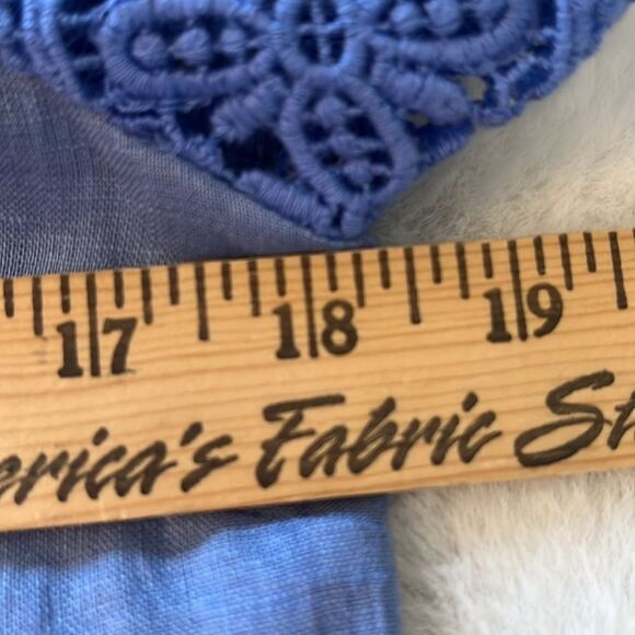 New! J. Crew Factory Linen Top Crochet Women's Size 2 Blue NWT - Picture 8 of 12